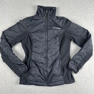 Columbia Interchange Hybrid Jacket Womens XS Black Quilted Fleece Full Zip Mock